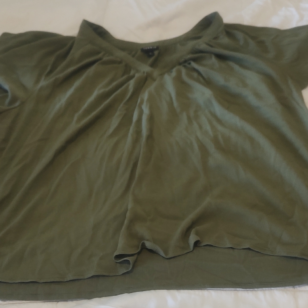Torrid Olive Short Sleeve Top